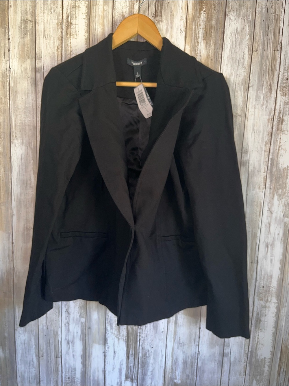 NWT Torrid Black Tailored Ponte Blazer One Button Career Size 0 12 - Picture 2 of 6